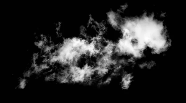 Белое Облако Изолированы Черном Фоне Текстурированный Дым Кисть Effec — стоковое фото