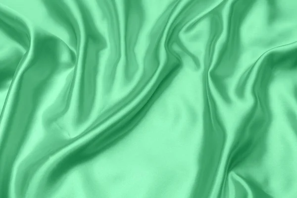 Verde Cetim Tecido Textura Suave Borrão Fundo — Fotografia de Stock