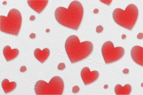 Corazón Rojo Abstracto Aislado Piel Blanca Textura Papel Día San —  Fotos de Stock