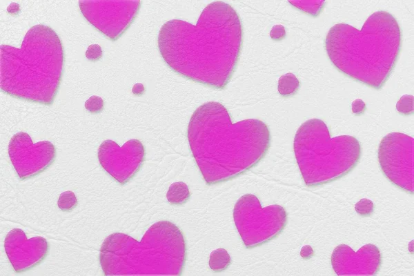 Abstract Roze Hart Geïsoleerd Wit Leer Papier Textuur Valentijnsdag Liefde — Stockfoto