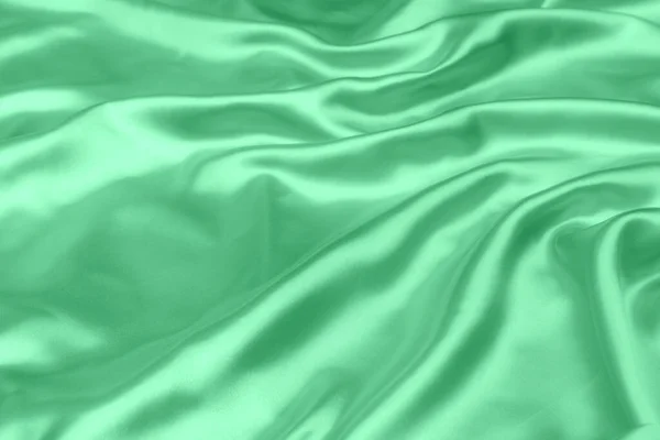 Tessuto Raso Verde Texture Morbido Sfondo — Foto Stock