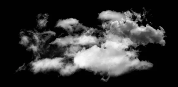 白云在黑色背景上被隔离 浓烟弥漫 刷子飘散 — 图库照片