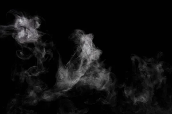 Polvere Astratta Fumo Isolato Fondo Nero — Foto Stock