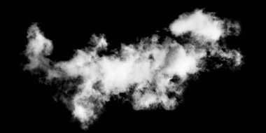 Siyah arkaplanda beyaz bulut, desenli duman, fırça efekti