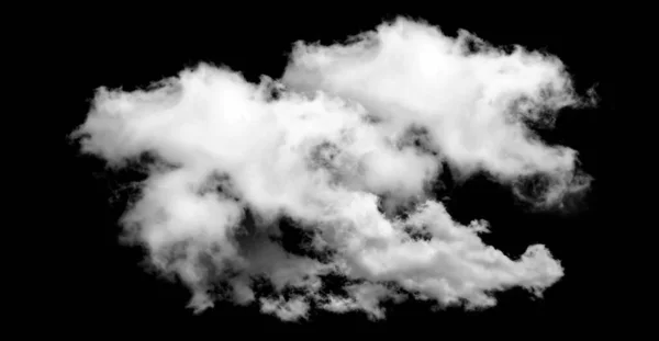 黒の背景に隔離された白い雲 質感の煙 ブラシ効果 — ストック写真