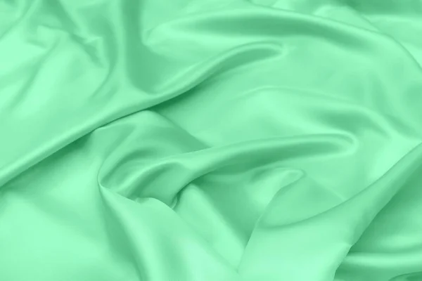 绿色缎子面料质地柔和模糊背景 — 图库照片