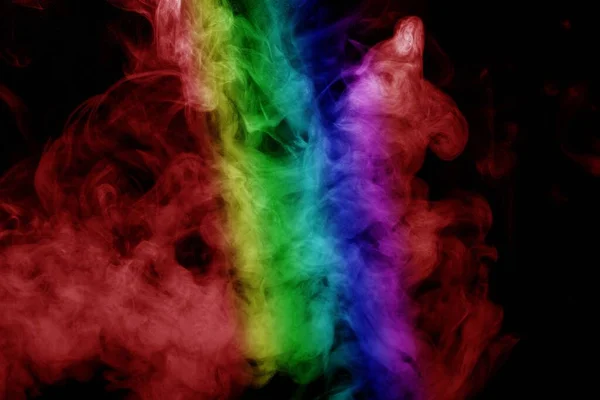 Abstrakti Savu Eristetty Mustalla Pohjalla Rainbow Jauhe — kuvapankkivalokuva