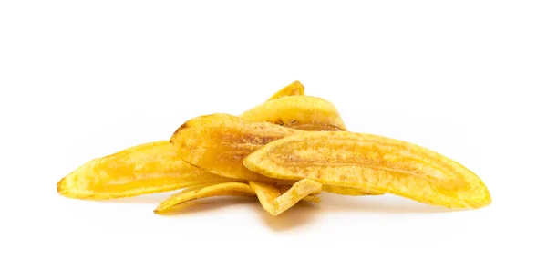 Söt Banan Chips Isolerad Vit Bakgrund — Stockfoto