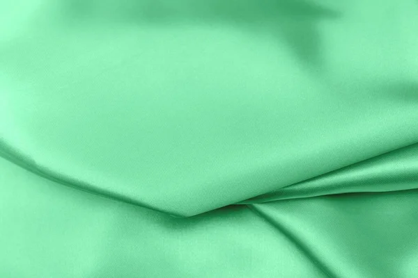 Verde Cetim Tecido Textura Suave Borrão Fundo — Fotografia de Stock