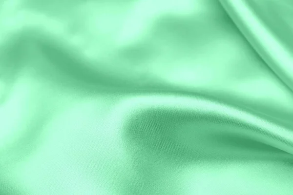 Zielony Satyna Tkanina Tekstura Miękkie Rozmycie Tło — Zdjęcie stockowe