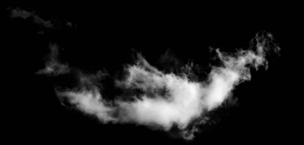 Textured Smoke Abstrait Blanc Isolé Sur Fond Noir — Photo