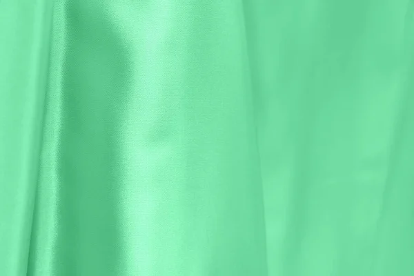 Зеленый Атласная Ткань Текстура Мягкий Фон Размытие — стоковое фото