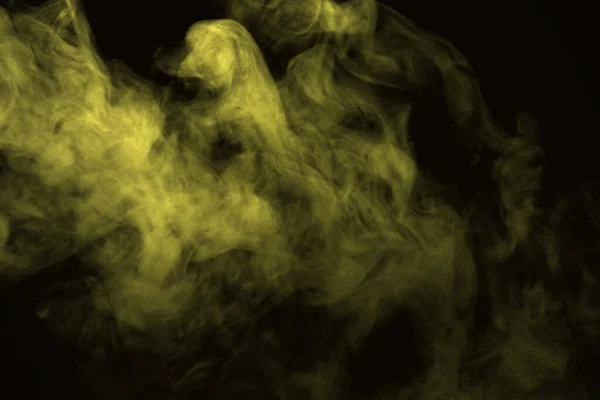 Abstract Golden Smoke Isolated Black Background — Stock Photo, Image