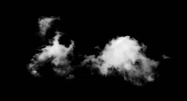Textured Smoke Abstract White Isolated Black Background — стоковое фото