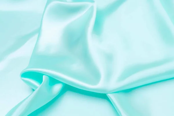 Cyan Teal Satin Kain Tekstur Lembut Blur Background — Stok Foto