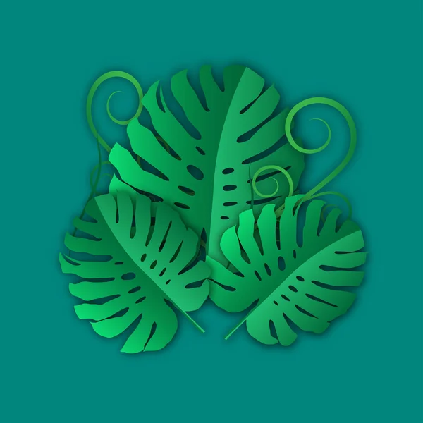 Patrón Hojas Verdes Para Concepto Naturaleza Arte Papel Fondo Texturizado — Vector de stock
