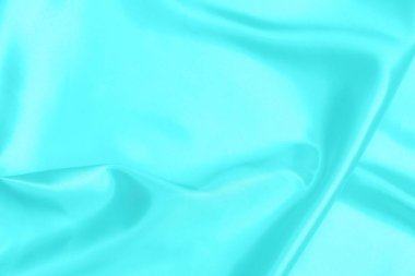 Cyan-Teal saten kumaş dokusu yumuşak bulanık arkaplan