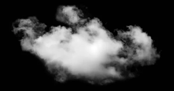 Textured Smoke Abstract White Isolated Black Background — Stock Photo, Image