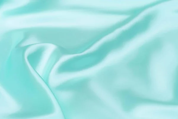 Cyan Teal Satin Fabric Texture Soft Blur Background — Stock Photo, Image