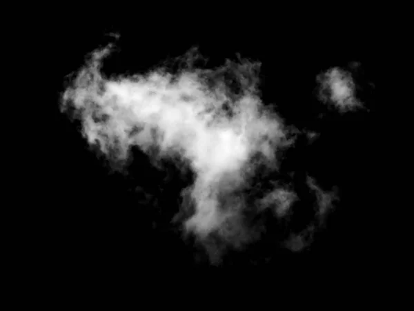 Textured Smoke Abstrait Blanc Isolé Sur Fond Noir — Photo