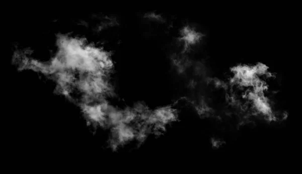Fumo Strutturato Bianco Astratto Isolato Sfondo Nero — Foto Stock