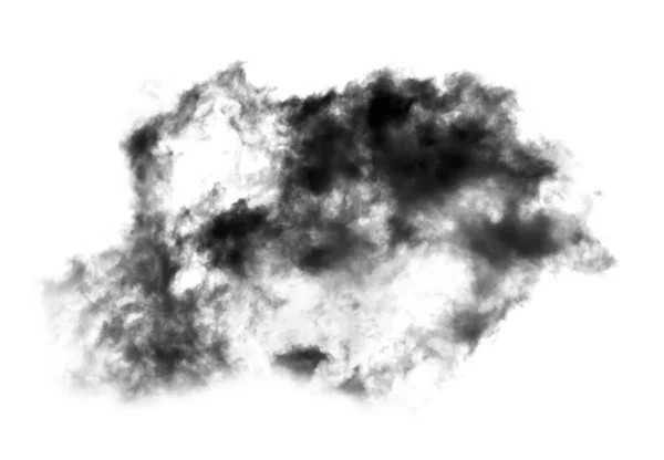 Biała Chmura Izolowana Białym Tle Teksturowany Dym Efekt Szczotki — Zdjęcie stockowe