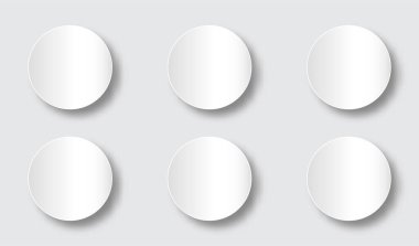 Kağıt sanatı tarzında beyaz daire simgesi veya illüstrasyon