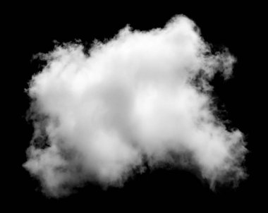 Dokulu Duman, soyut beyaz bulut siyah arkaplanda izole edilmiş, fırça etkisi