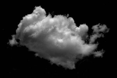 Dokulu Duman, soyut beyaz bulut siyah arkaplanda izole edilmiş, fırça etkisi