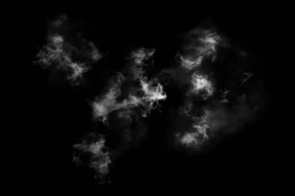 Texturierter Rauch Abstraktes Weiß Isoliert Auf Schwarzem Hintergrund — Stockfoto