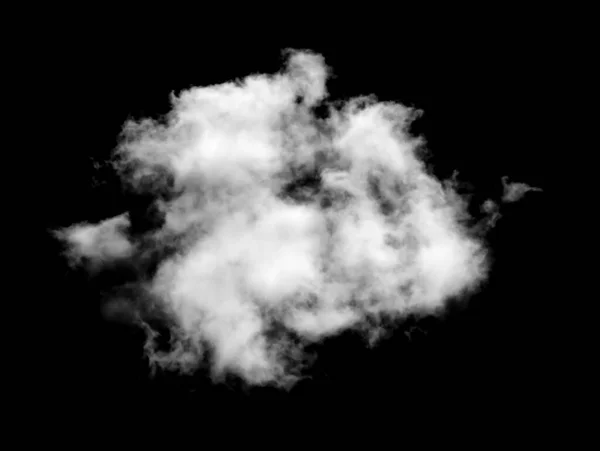 Текстурований Дим Абстрактна Біла Хмара Ізольована Чорному Тлі Ефект Пензля — стокове фото