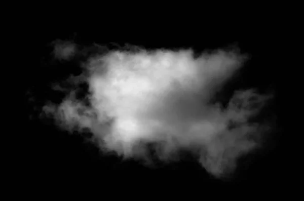 Текстурований Дим Абстрактна Біла Хмара Ізольована Чорному Тлі Ефект Пензля — стокове фото