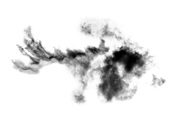 Vitt Moln Isolerad Vit Bakgrund Smoke Textured Borste Effekt — Stockfoto