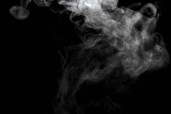 Effet Poudre Fumée Abstrait Isolé Sur Fond Noir — Photo