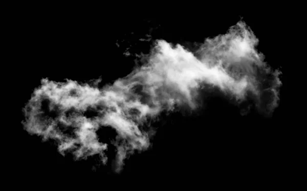 Textured Smoke Nuage Blanc Abstrait Isolé Sur Fond Noir Effet — Photo