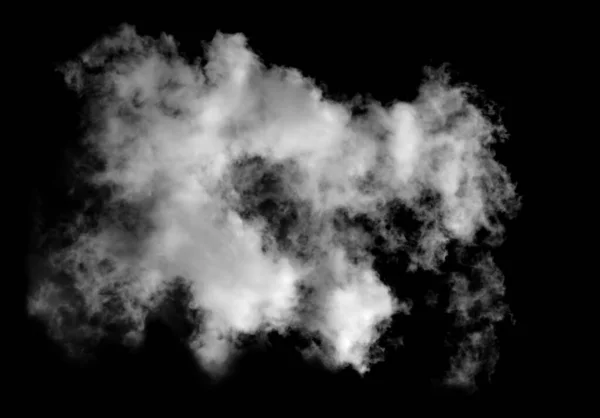 纹理烟尘 黑色背景下的抽象白云 刷毛效果 — 图库照片