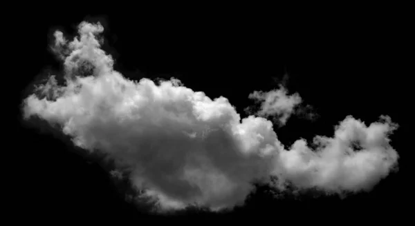 Textured Smoke Nuage Blanc Abstrait Isolé Sur Fond Noir Effet — Photo