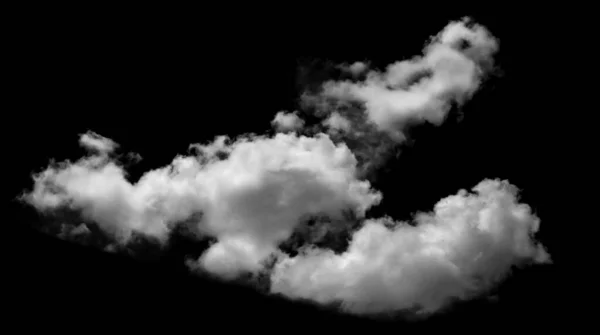 Nuvem Branca Isolada Sobre Fundo Preto Fumaça Texturizada Efeito Pincel — Fotografia de Stock