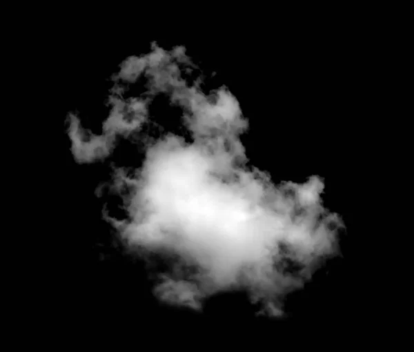 Textured Smoke Abstract White Cloud Isolated Black Background Brush Effect — Stock Photo, Image