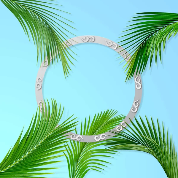 Grüne Palmblätter Muster Für Naturkonzept Tropisches Blatt Auf Pastellpapier Hintergrund — Stockfoto