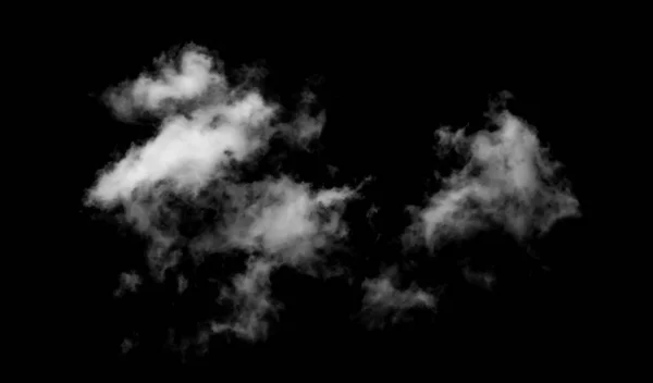 Weiße Wolke Isoliert Auf Schwarzem Hintergrund Strukturierter Rauch Pinsel Effec — Stockfoto