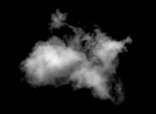 Λευκό Σύννεφο Απομονώνονται Μαύρο Φόντο Υφή Καπνού Βούρτσα Effec — Φωτογραφία Αρχείου