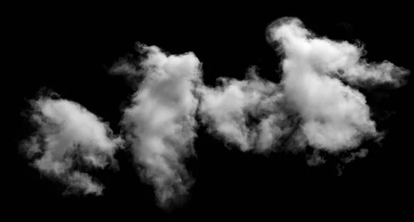 White Cloud Isolated Black Background Textured Smoke Brush Effec — Stock Photo, Image