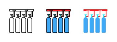 gaz sistemi simgesi web tasarımı için beyaz arkaplanda izole edildi