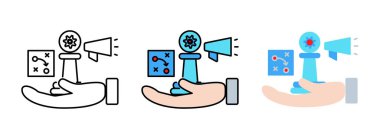 İş Stratejisi simgesi web tasarımı için beyaz arkaplanda izole edildi