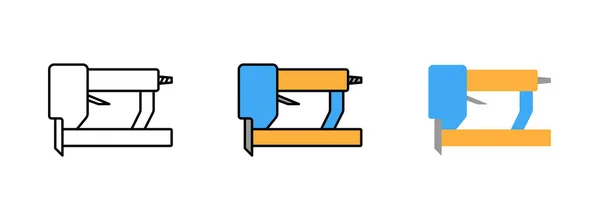 Brad Nailer Icono Conjunto Aislado Sobre Fondo Blanco Para Diseño — Vector de stock