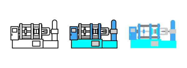 Conjunto Iconos Máquina Fundición Presión Aislado Sobre Fondo Blanco Para — Vector de stock