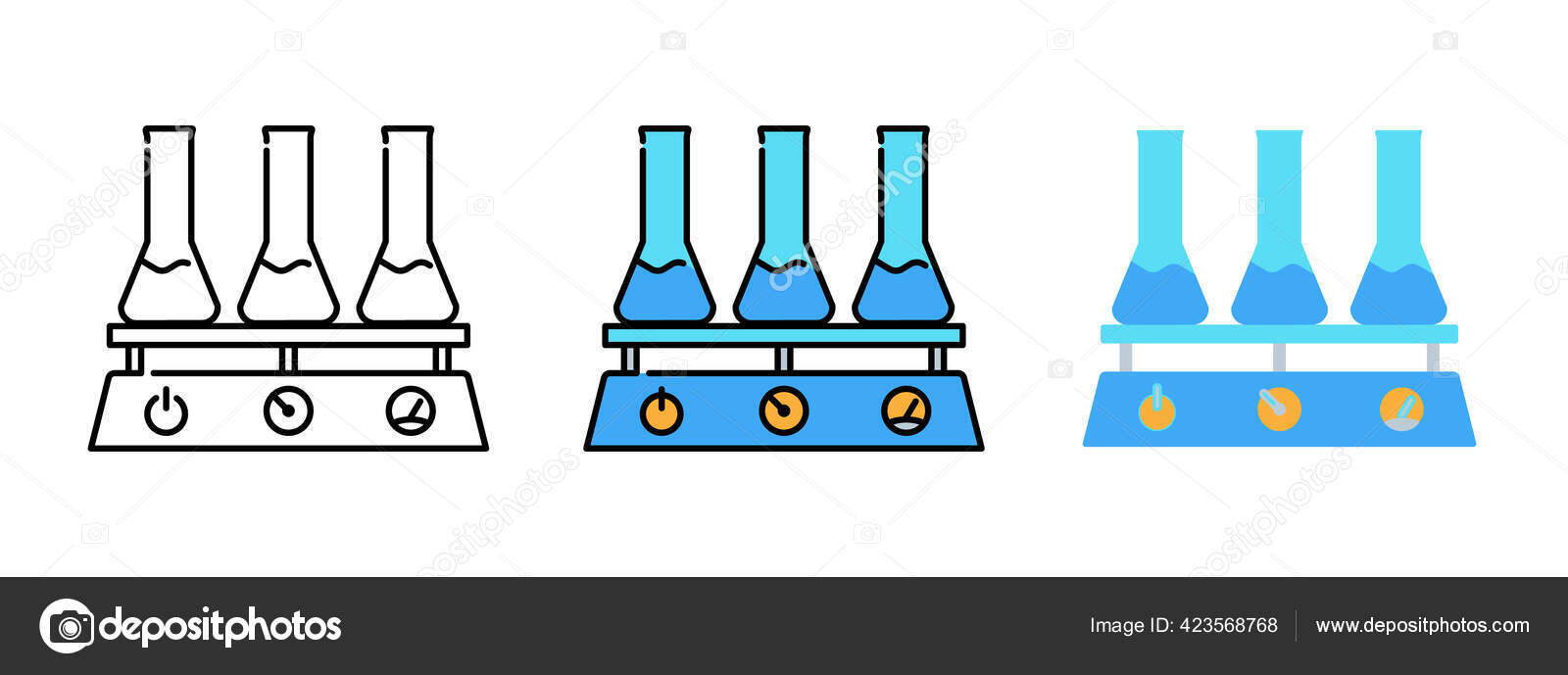 Orbital Shaker Icon Set Isolated White Background  Design Stock