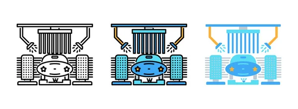 Sistema Automático Del Icono Del Lavado Del Coche Aislado Fondo — Vector de stock