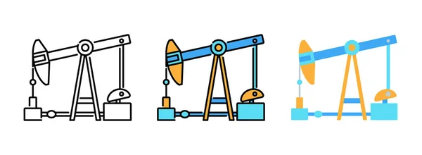 Набор Значков Нефтяной Вышки Белом Фоне Веб Дизайна — стоковый вектор